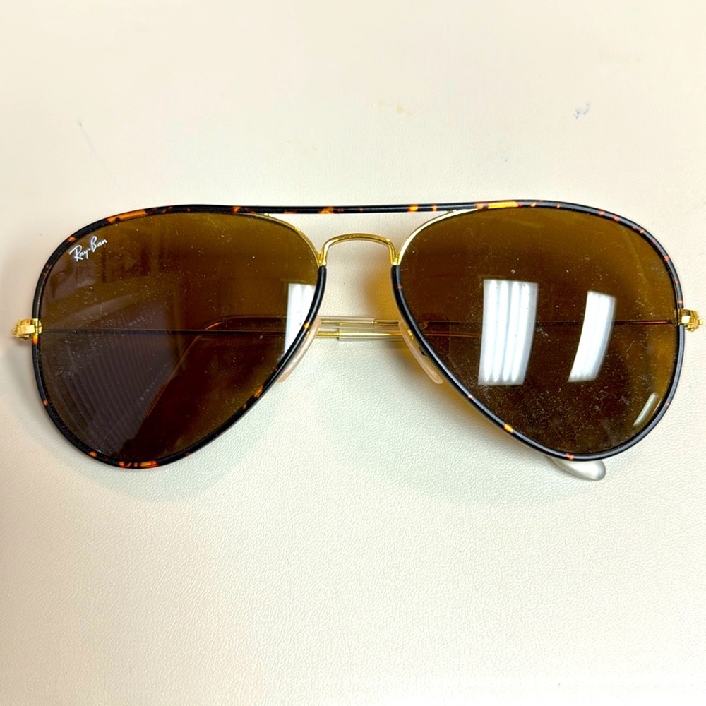 Ray-Ban Aviator Full Color Legend Tortoise with Gold Frame Brown Lenses